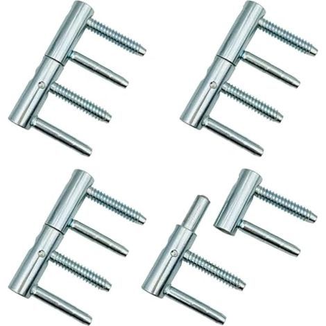 Charnière de Porte en Acier Paumelles Percées Charnières Amovibles Ø 14x80mm pour Cadres de Portes Intérieures et en Bois à Feuillure 4 Pièces (1/5)