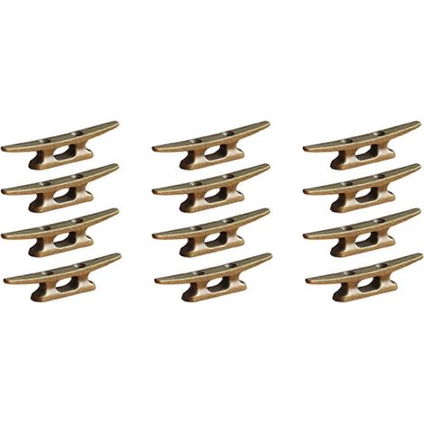 Taquet d'amarrage de 10 cm (4 pouces) en fonte bronze, idéal pour la décoration nautique (plage, lac, etc.), lot de 12. (1/3)