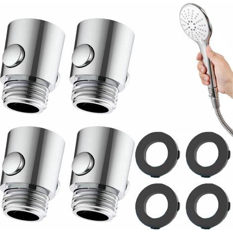 4 Pièces Robinet D'arrêT du Pommeau de Douche G1/2, Economiseur D'eau Douche à Une Touche Avec Réglage par Interrupteur, pour Douche Bras de Douche Robinets d'arrêt de Douche à Main (1/5)