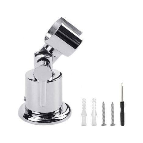QORVA-Support Pommeau de Douche en Métal, Supports de Pomme de Douche à 180 Degrés, Support de Douche, Support de Douche Réglable, Porte Pommeau de Douche, Support de Douche à Main Avec Vis