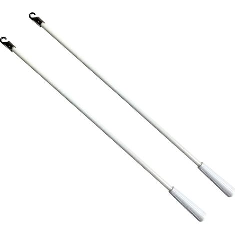 2 Stück Jalousiestangen, 30 cm lang, weiß, vertikal, schräg, aus Fiberglas (1/5)