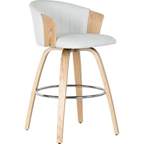Taburete Madera Poliester 58X56X95 Blanco (1/5)