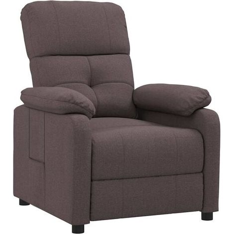 Chaise longue en tissu, design ergonomique et confortable, dossier réglable, couleur marron foncé – Idéale pour salon, chambre ou espace détente (1/5)