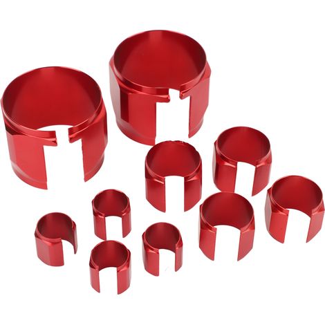 Kit di coperture per tubi di finitura in acciaio inox, set di manicotti universali per radiatore, resistenti al calore estremo per veicoli rossi. (1/4)