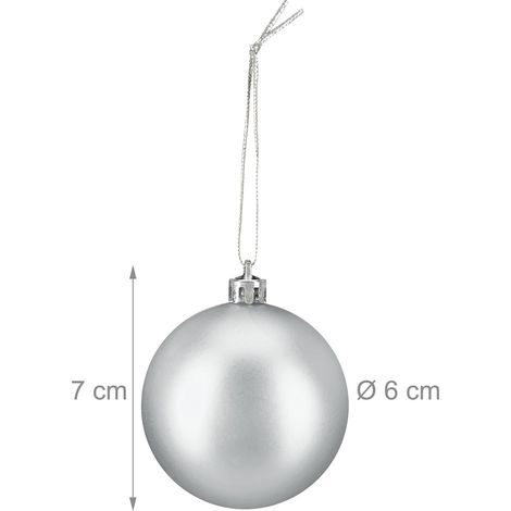 Set di 100 palline di Natale decorative glitterate lucide opache 7 x 6 cm in plastica rossa 130017207