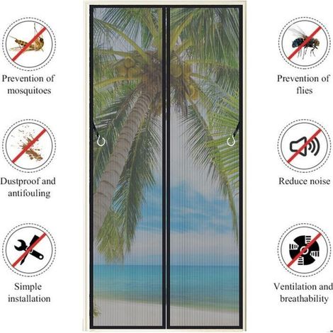 Moustiquaire magnétique pour porte fenêtre 130x220 cm - Installation sans perçage (1/4)