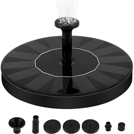 Fontaine solaire d'extérieur 1,5 W avec 6 effets - Pompe solaire pour jardin extérieur, bain d'oiseaux, étang, aquarium (1/5)