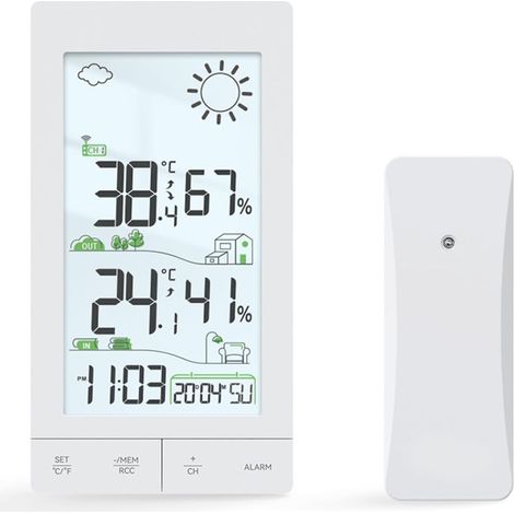 Stations météo numériques écrans tactiles thermomètres hygromètre pour intérieur et extérieur Instrument météo professionnel (1/4)