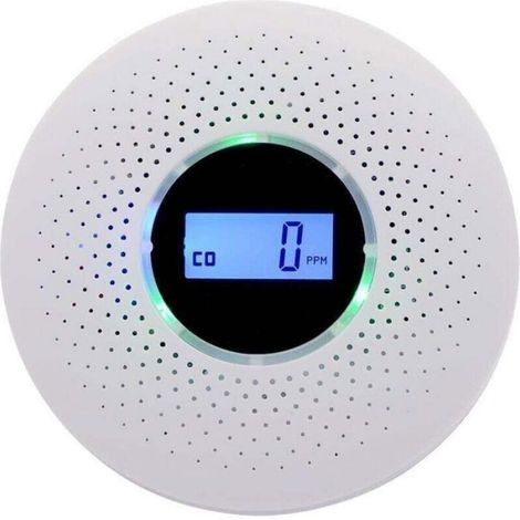 Détecteur de fumée, Détecteur de fumée et de monoxyde de carbone, alarme composite avec avertissement sonore et affichage Femeo