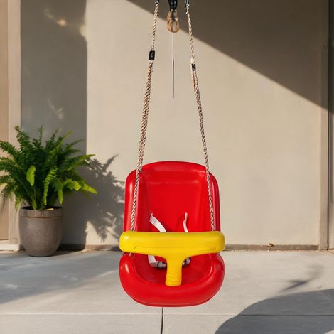 Portique de balançoire coloris rouge en PE 36 x 28 x 180 cm (1/5)