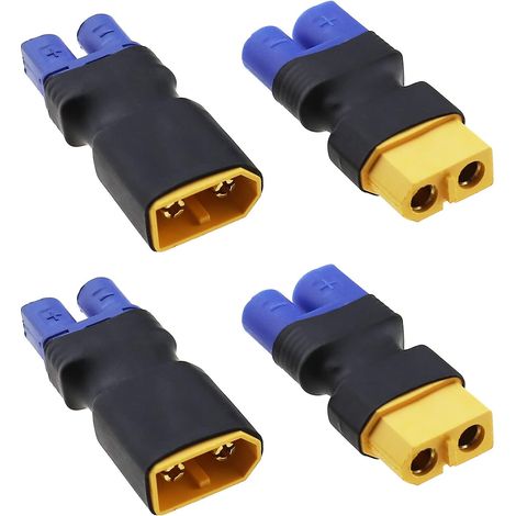 XT60 Femelle à EC3 Adaptateur de Prise Mâle XT60 Mâle à EC3 Connecteur Femelle Convertisseur de Batterie sans Fil pour UAV RC Voiture Modèle d'avion Lipo Batterie (1/5)