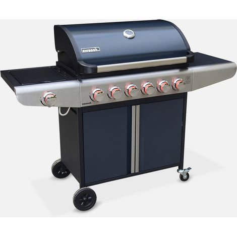 Barbacoa de gas de 7 quemadores con 1 quemador lateral