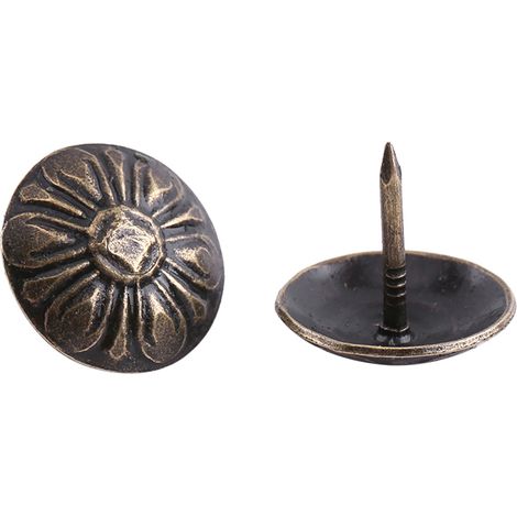 100 chiodini vintage in bronzo per tappezzeria, ideali per mobili, divani, scarpe e porte. (1/5)