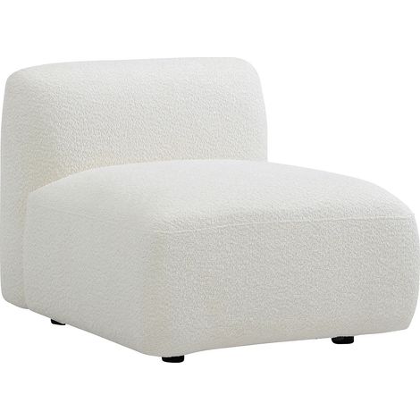 Fauteuil en tissu bouclette blanc cassé DANEPI (1/4)