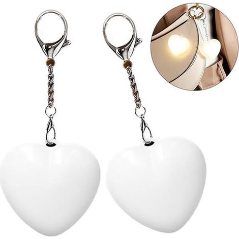 Juego de 2 luces LED para bolso con sensor，diseño en forma de corazón，luces automáticas portátiles para bolso，juego de regalo LED recargable (1/5)