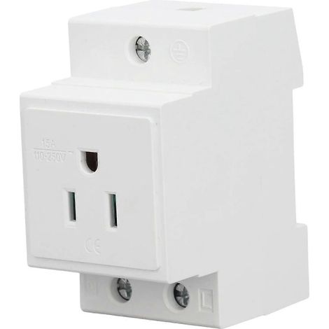 Prise de courant sur rail DIN 250 V CA industrielle avec contact de terre pour tableau de distribution (1/5)