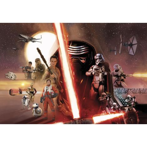 Komar STAR WARS EP7 Collage 368 x 254 cm, Papier peint panoramique 8-492, photomurale sur intissé (1/4)