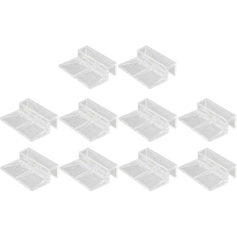 10x Pince de fixation pour filet d'aquarium, support de fixation pour couvercle en verre transparent, en acrylique, anti-déraillement-10mm (1/5)