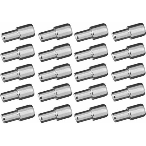 – Lot de 20 taquets étagère tenon 5mm et 7mm – Métal nickel argent chromé – Support fixation meuble tablette bois vitrine (1/2)