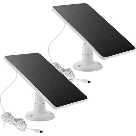 Confezione da 2 pannelli solari per fotocamera,Pannello solare da 5 W compatibile con Spotlight Cam Battery e Stick Up Cam Battery,Cavo da 3 m (1/5)