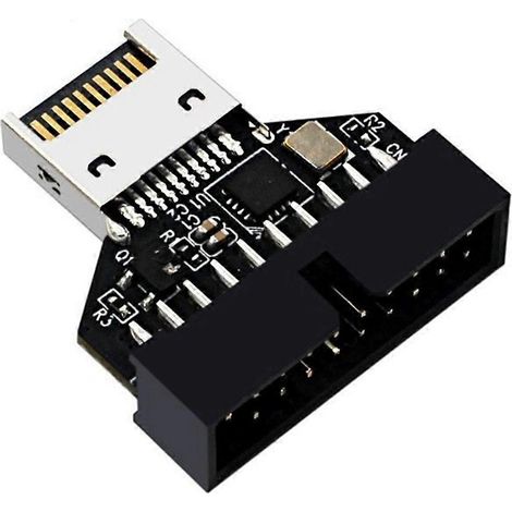 Adaptateur USB 3.0 Type-E 20 broches vers USB 19 broches (face avant du châssis) pour carte d'extension USB 3.0 Type-E. (1/5)