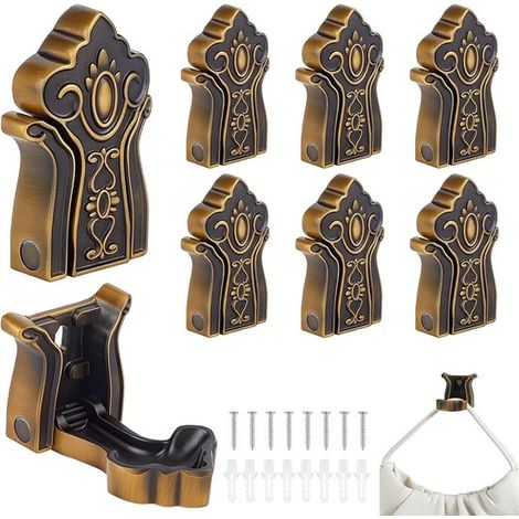 8 ganchos de pared plegables de estilo vintage: robustos ganchos decorativos plegables de aluminio，con tornillos incluidos，adecuados para el baño (1/5)