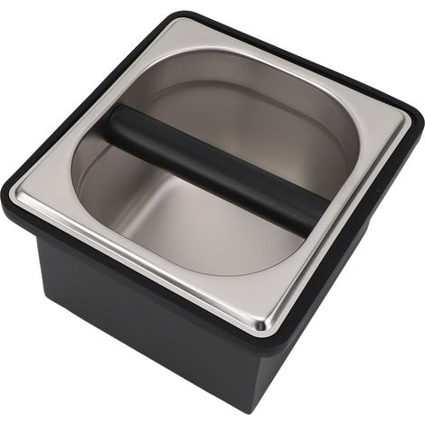 Seau à marc de café carré amovible en inox, doseur à café détachable pour barista, accessoire de comptoir pour café, boîte à déchets robuste (1/5)