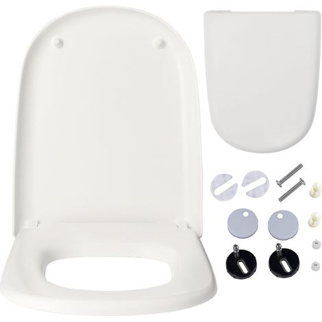 Abattant WC ROCA Giralda – fermeture amortie, déclipsage rapide, duroplast antibactérien – installation par le dessus (1/5)
