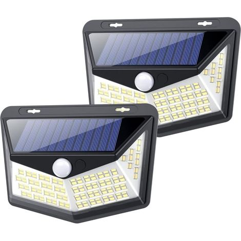 164 luci solari a LED per esterni, luci solari con sensore di movimento, raggio di illuminazione super luminoso di 270°, luce da parete a energia solare impermeabile IP65 da 1800 mAh per cortile, gara