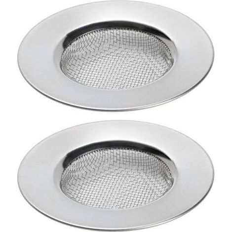 Lot de 2 passoires d'évier pour douche, receveur de cheveux du trou de prise éviers de baigNoire ou de cuisine Filtres de drainage pour évier en acier inoxydable. Diamètre de 3 Inch 7 (1/4)