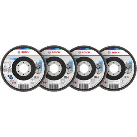 Bosch Set de disques abrasifs à lamelles X451, 115 × 22,23 mm, K40/K60/K80/K120, Z29, 60 pcs (1/5)