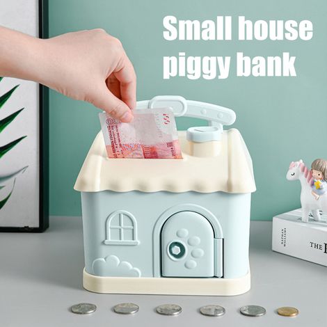 Tirelire enfant bleue, coffre-fort à économies adorable et amovible, idée cadeau anniversaire ou Noël pour petit garçon et petite fille, 1 unité. (1/5)