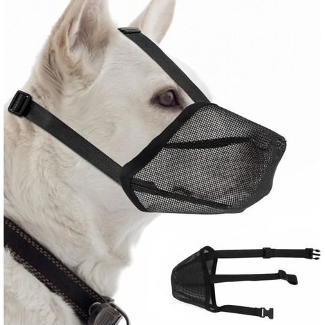Muselière pour Chiens - Haute Qualité - Conception en Maille - Ajustable - Sécuritaire - Confortable (1/4)