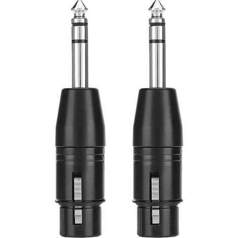 2PCS Connecteur Audio XLR Mâle/Femelle 6.35MM en Alliage de Zinc pour Haut-Parleur Adaptateur Stéréo (1/5)