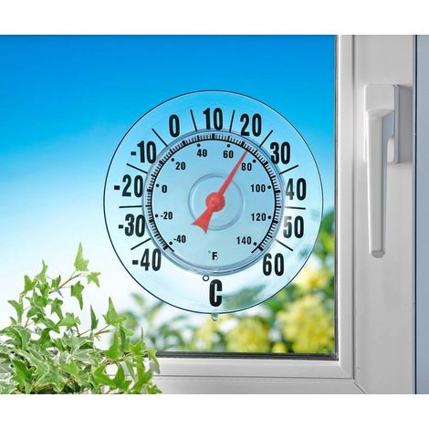 Fensterthermometer, Montage ohne Bohren, Ø 18 cm, WENKO