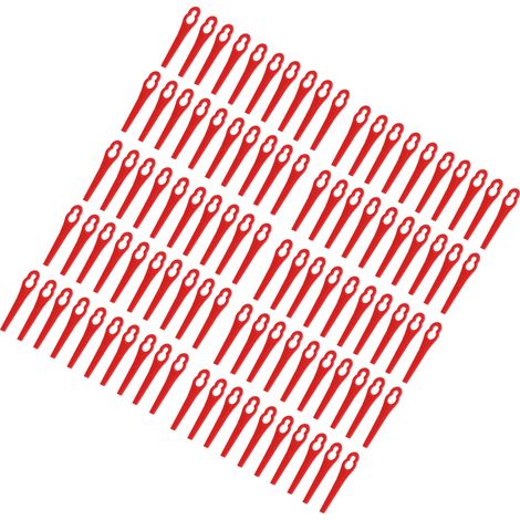 100 Kunststoff-Schneidmesser für Rasenmäher, Ersatzteil, Gartenzubehör, Rot (1/5)