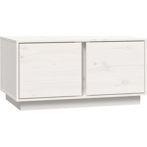 Maison Exclusive - Table basse Blanc 80x50x40 cm Bois massif de pin (1/5)