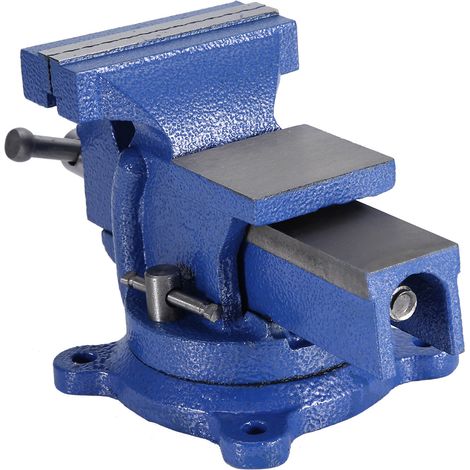 Étau de table robuste avec enclume, base pivotante verrouillable 4 pouces, serre-joint de banc à fixation par vis. (1/5)