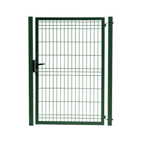 Cloture & Jardin – Portillon grillagé occultable vert 1,60m – Poteaux carrés en acier inoxydable – Serrure européenne – Grillage rigide maille 200x55mm