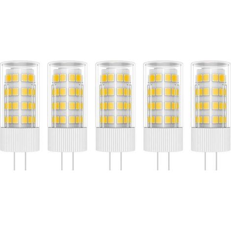 5X G4 Lampe LED 5W Ampoule Lampe 51 SMD 2835LEDs Blanc Chaud 3000K Ampoule LED 500LM Équivalent à lampe halogène 50W AC/DC12V [Classe énergétique A+] (1/4)
