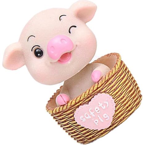 Ornement en Résine de Cochon Mignon Design Secouant la Tête, Décoration Unique pour Voiture ou Bureau, Accessoire Adorable pour Fête ou Espace de Travail (1/5)