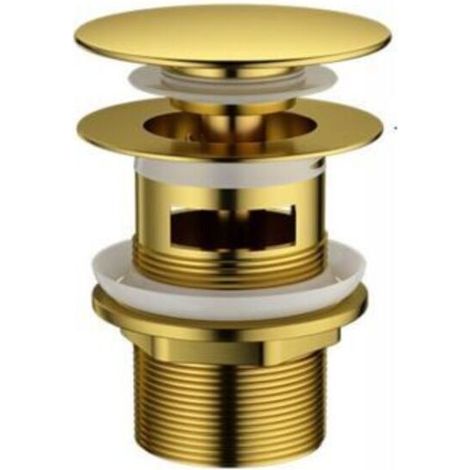Raccordo di scarico universale da 1 1/4" per lavabi, bidet e scarichi automatici, realizzato in robusto ottone placcato oro.