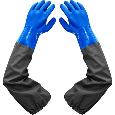 Filiyano-Gants longs en caoutchouc résistants aux produits chimiques, imperméables et robustes pour les travaux avec des produits chimiques et des (1/5)