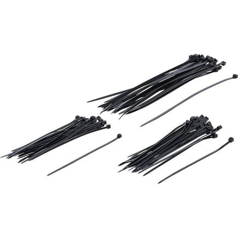 Assortiment de Colliers Noir 100-200 mm - 75 pcs - Fixation Pratique et Résistante - D-Work (1/5)