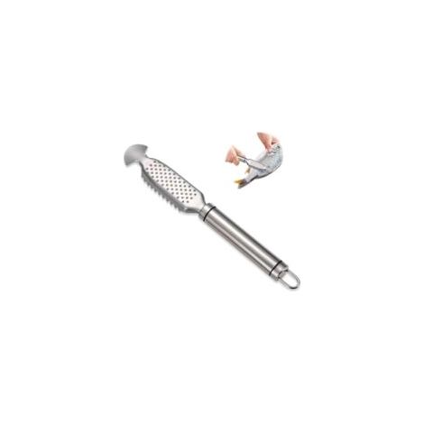 Couteau Ecailleur Poisson en Acier Inoxydable,Grattoir Poisson Dentelé éPlucheur,Fish Scale Remover,Outil Nettoyage Poisson,Détartreur de Poisson,Écailleur Poisson Manuel pour Cuisson (1/5)