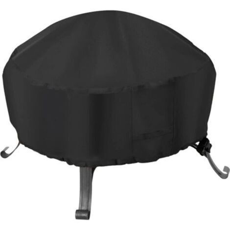 Protective cover for waterproof round brazier - UV protection - Black - For outdoors (1/4)