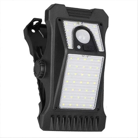 Lampe solaire de jardin, lampe solaire à pince étanche pour une utilisation extérieure, lampe de camping, lampe de clôture, éclairage public, éclairage paysager, décoration murale - JBMEDIA (1/4)