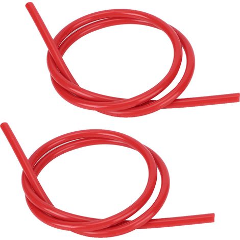 2 Bougies Fil d'Allumage 8mm Silicone Cœur Carbure de Silicium Longueur 1m Rouge (1/5)