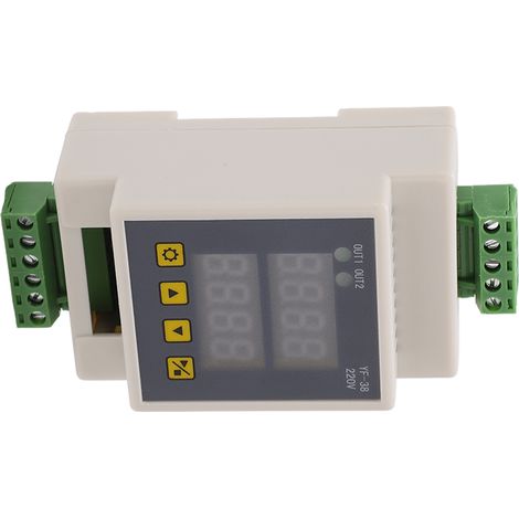 Module de minuterie 2 canaux avec écran LCD précis, module de temporisation ABS blanc, alimentation CC 7-27 V CA 220 V (1/5)
