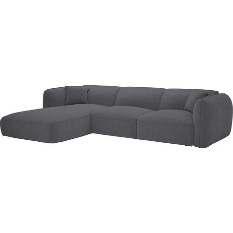 Canapé d'angle gauche en tissu chenille gris anthracite CAMILIO de Maison Céphy (1/3)